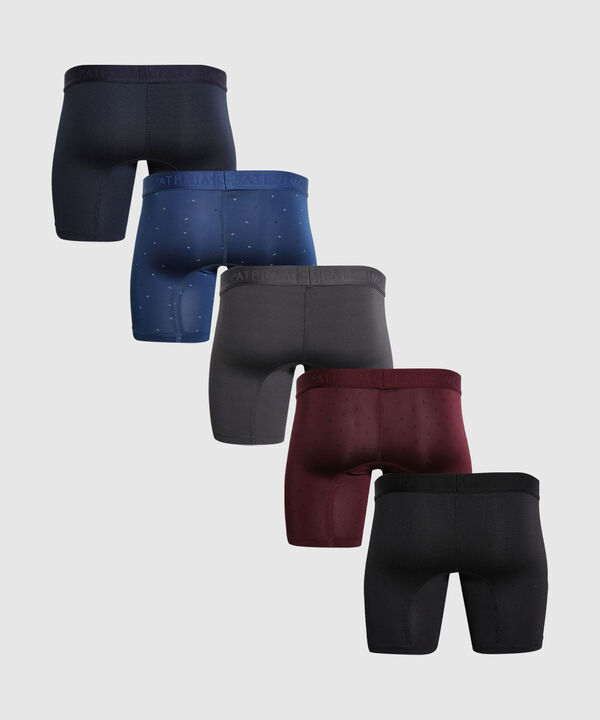 Pantaloncillo Pack X5 Boxer Medio En Microfibra 3Uni Tex/2Est
