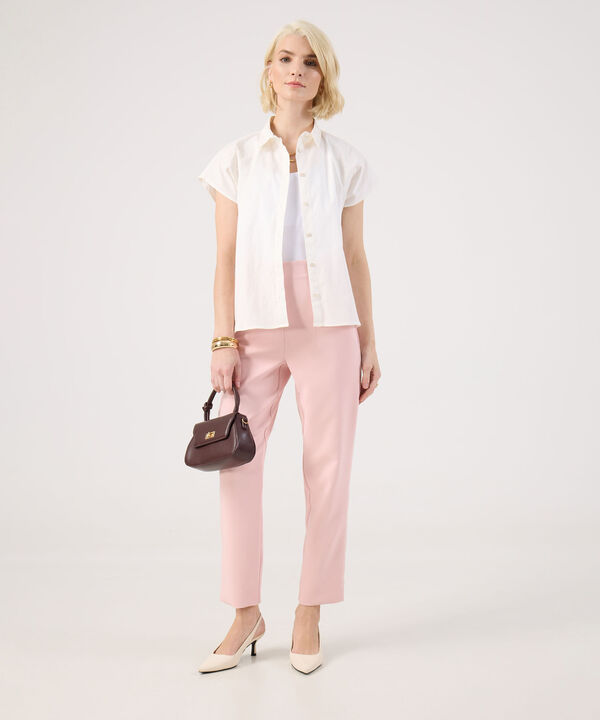 Camisa Unicolor Bordada En Hombros