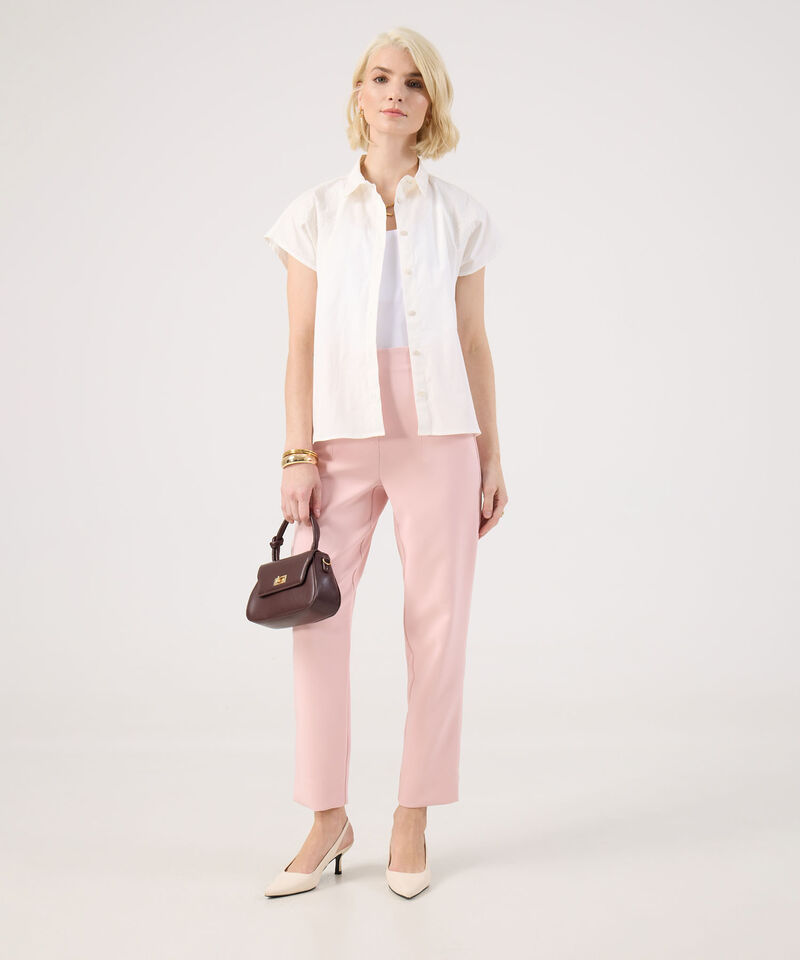 Camisa Unicolor Bordada En Hombros