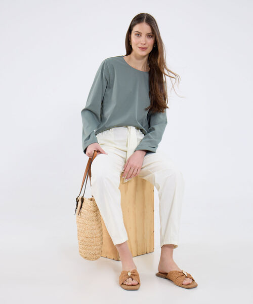 Blusa Unicolor Manga Larga image number null