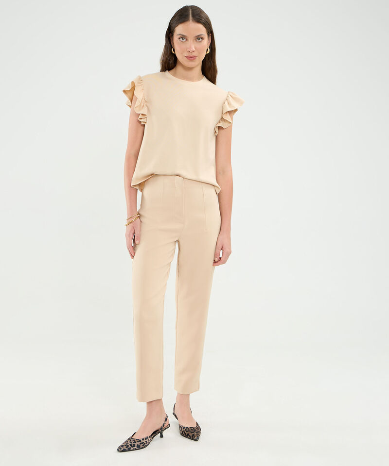 Camiseta Manga Corta Con Boleros Para Mujer