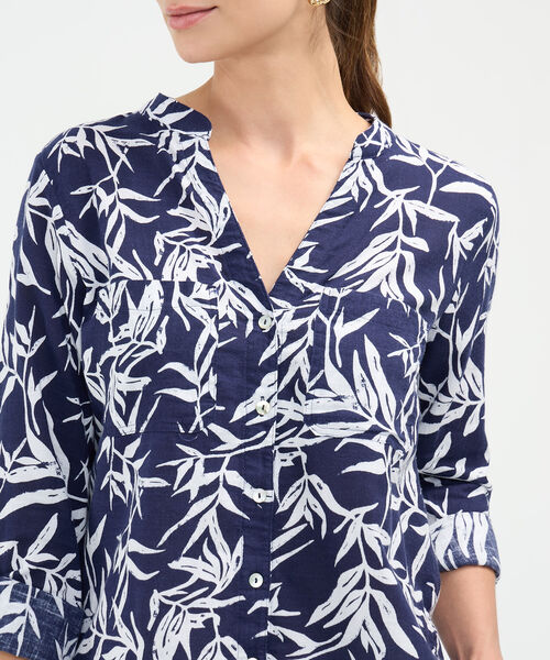 Blusa Estampada en Efecto Lino image number null