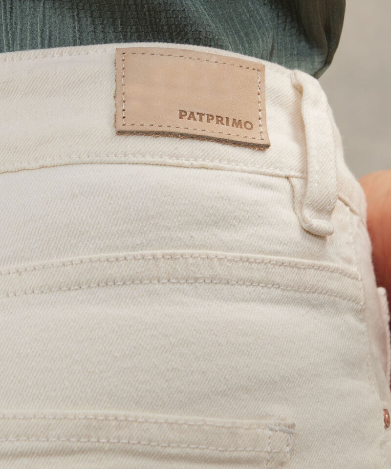 Jean Cropped Flare Tono Off White