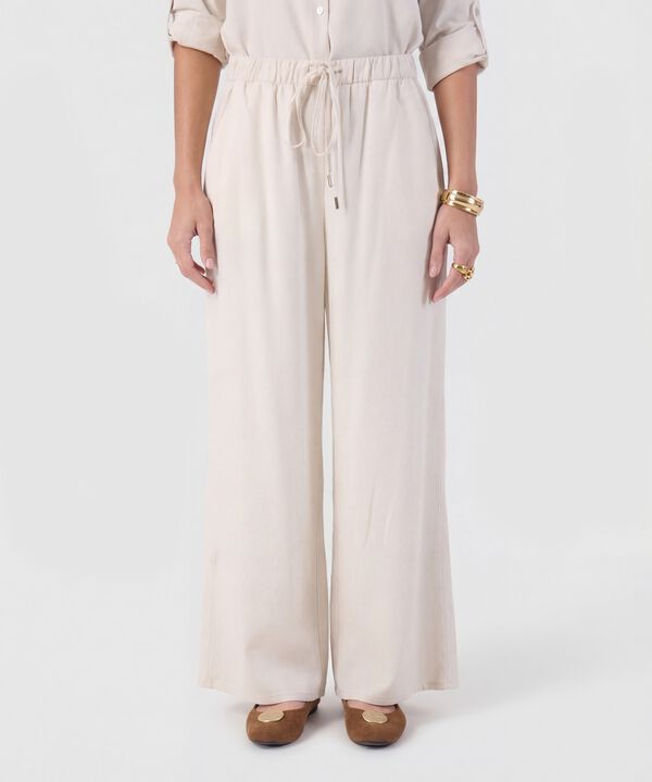 Pantal&oacute;n Fluido Con Cintura El&aacute;stica Para Mujer image number null