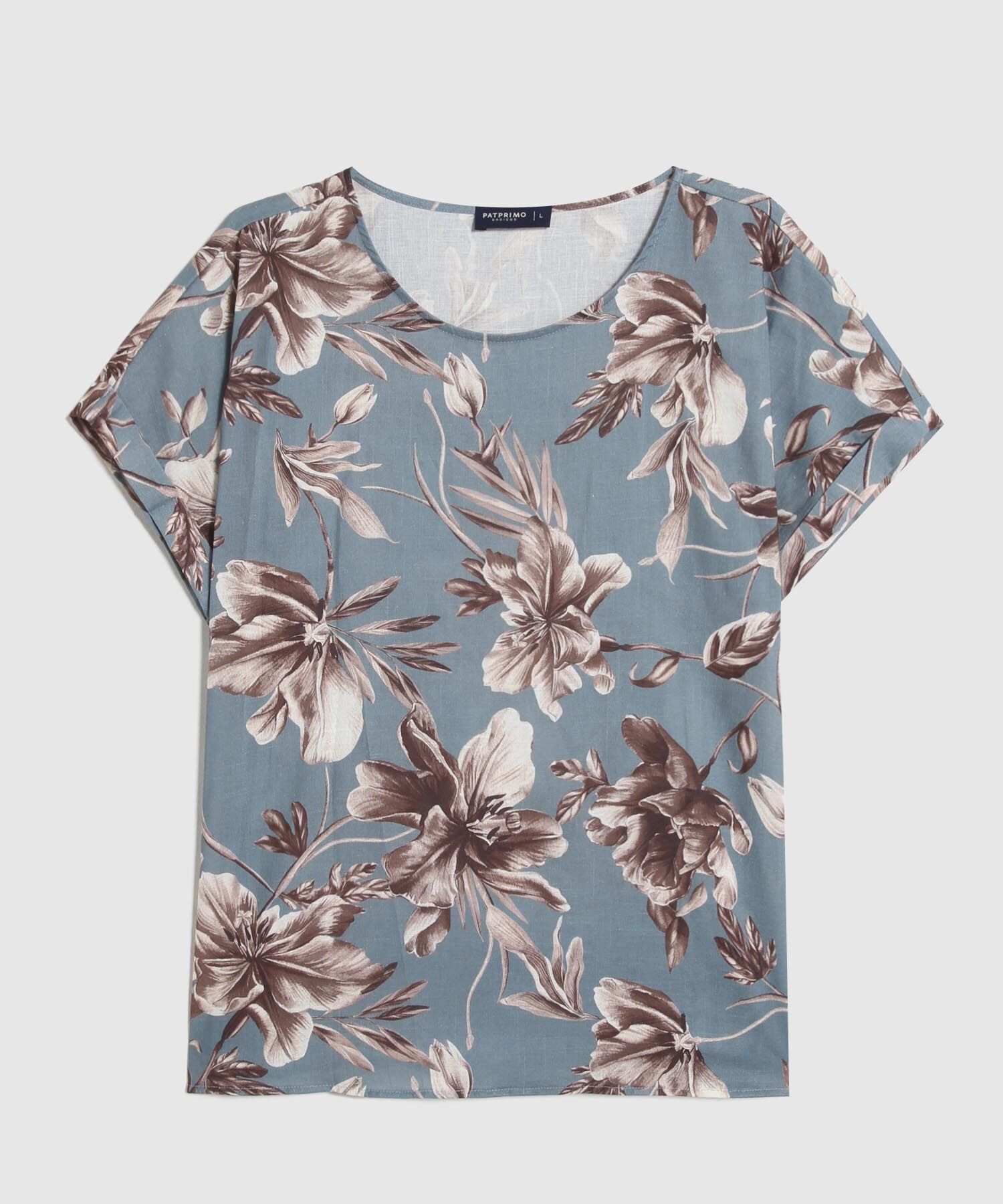 Blusa Cuello Redondo Estampada 