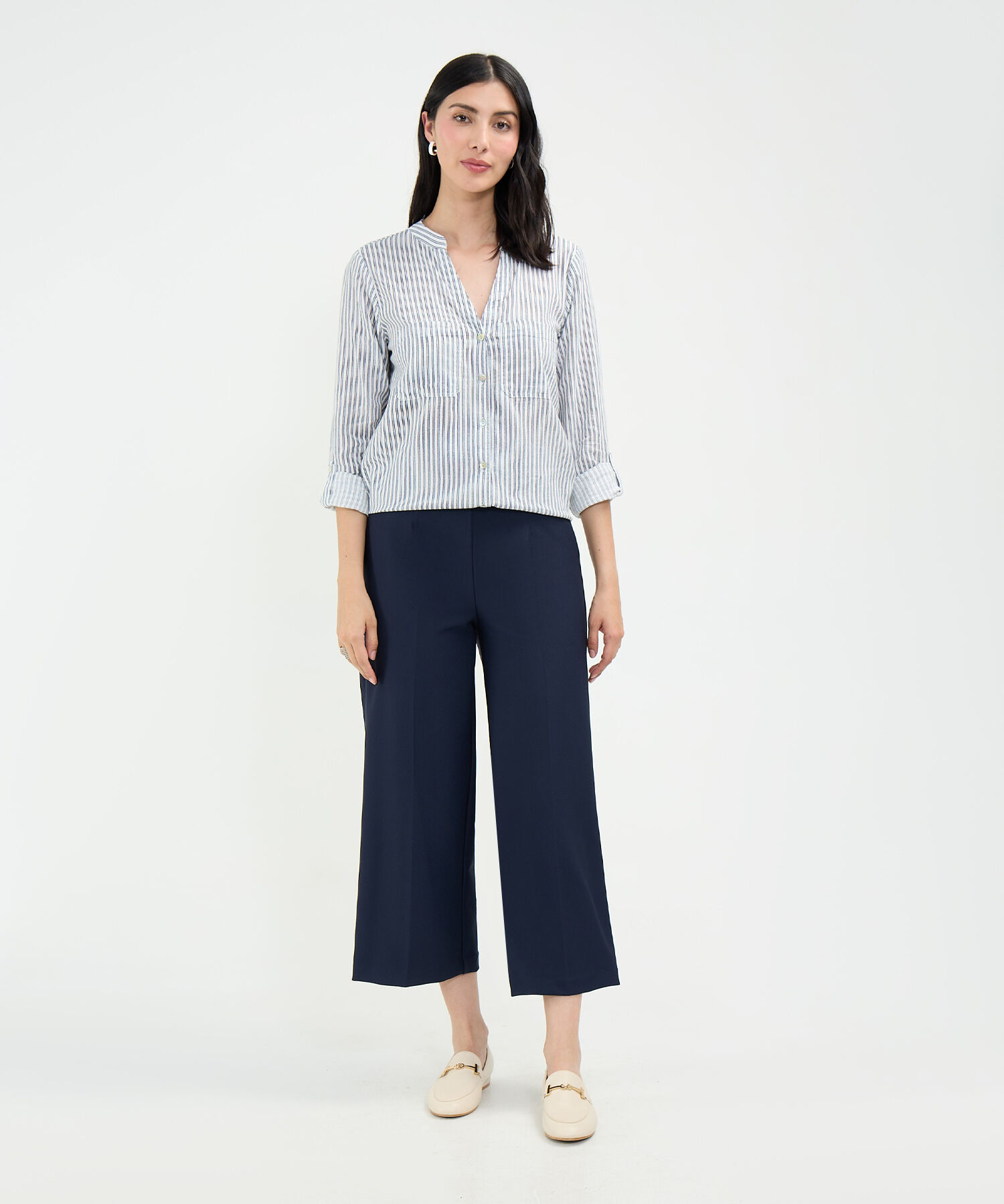 Blusa Estampada en Efecto Lino