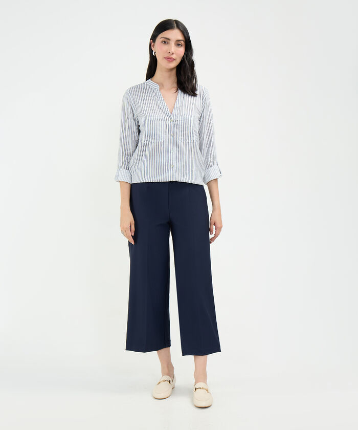 Blusa Estampada en Efecto Lino