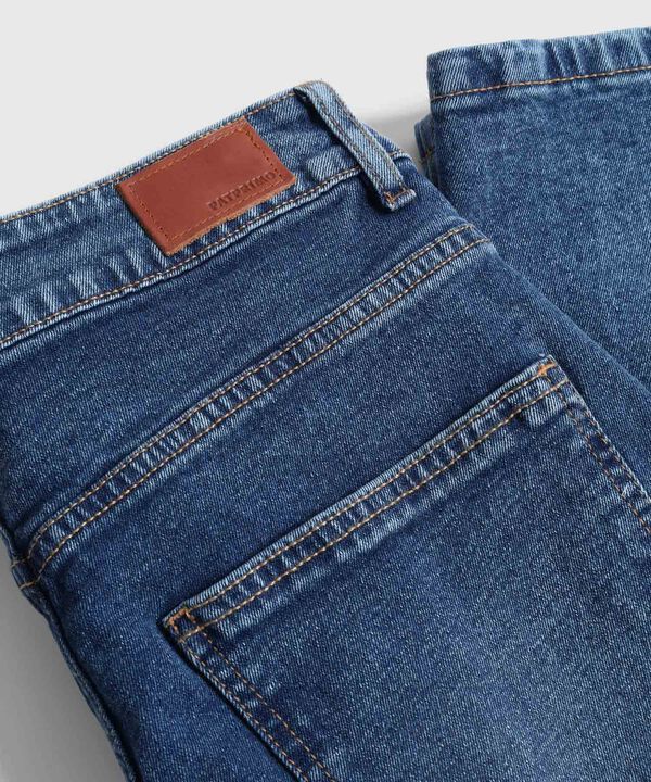 Jean Recto con Apliques Laterales para Mujer