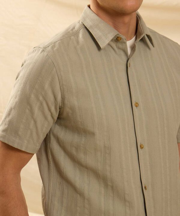Camisa de Manga Corta Texturizada para Hombre