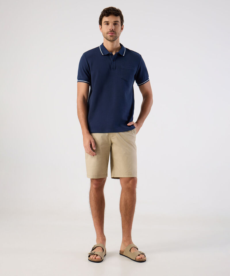 Polo Con Cuello Tejido Para Hombre