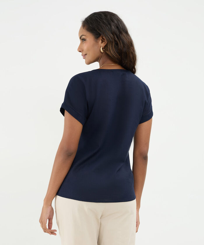 Blusa Con Doblez En Efecto Lino