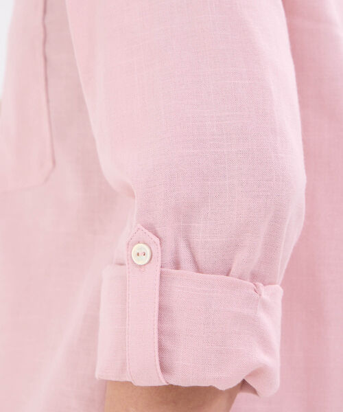 Blusa manga larga unicolor para mujer