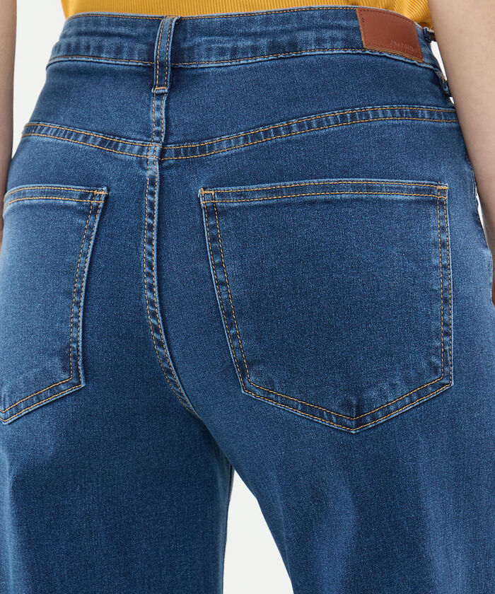 Jeans Wide Leg Tono Oscuro