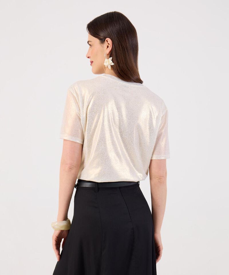 Camiseta Manga Corta Metalizada Mujer