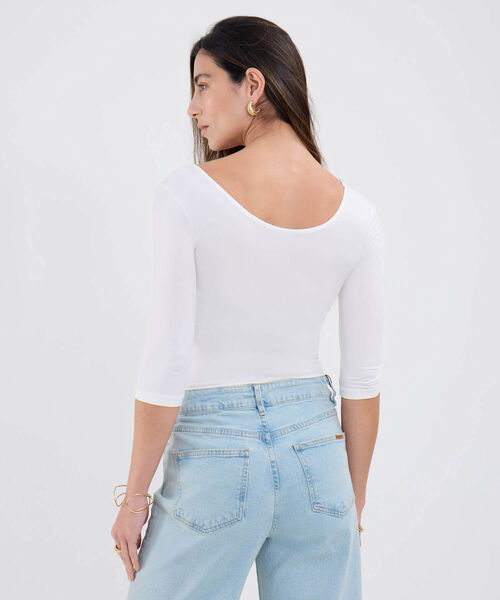 Camiseta Unicolor Manga ¾