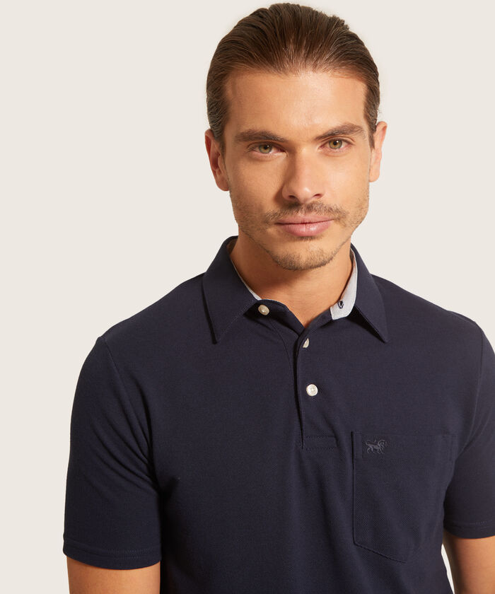 Polo Cuello Duro Con Bolsillo