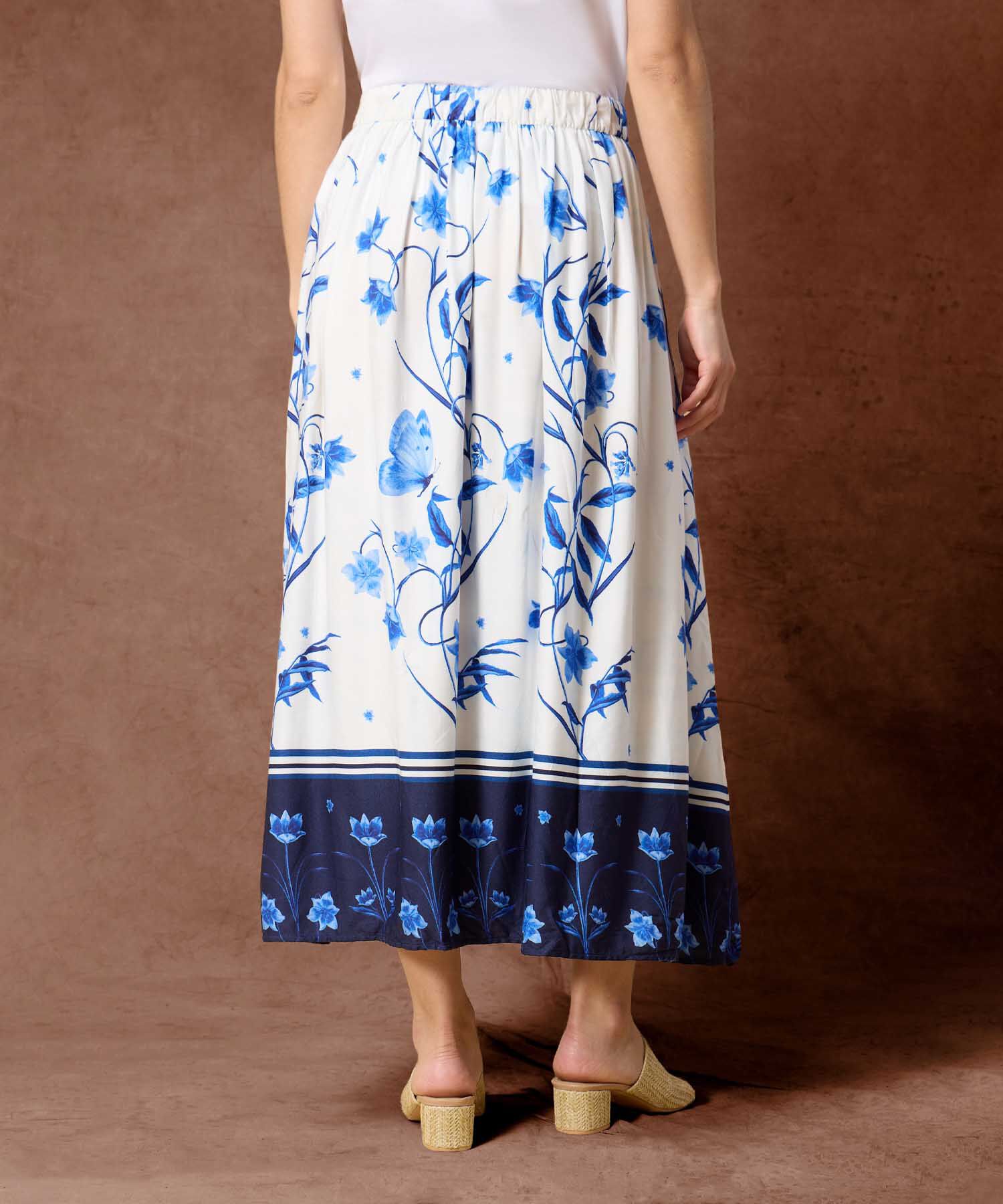 Falda Midi Estampada Para Mujer Dise&ntilde;o Floral Veraniego