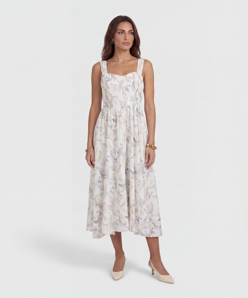 Vestido Medio de Tirantes Anchos para Mujer