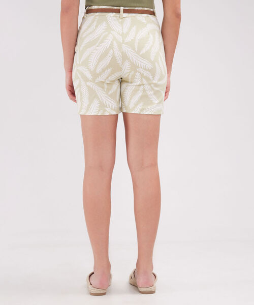 Bermuda Corta Estampada  Con Cinturon