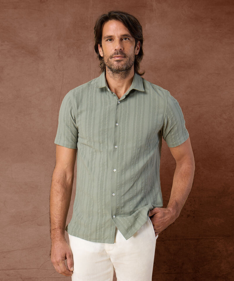 Camisa de Manga Corta Texturizada para Hombre