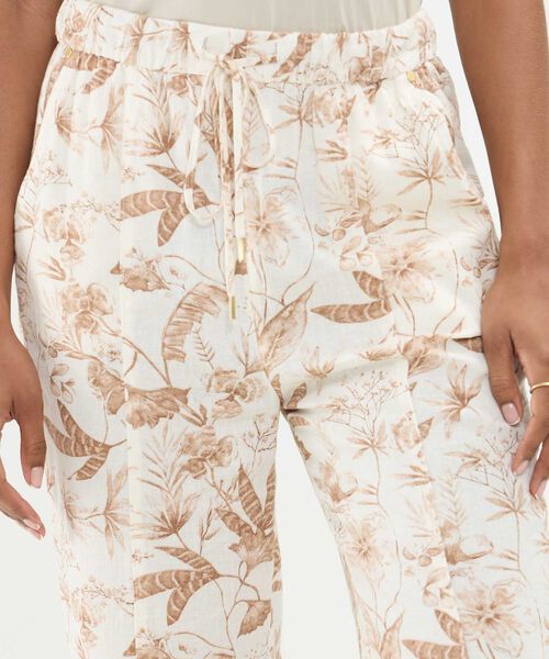 Pantalon Bota Recta En Lino Para Mujer image number null