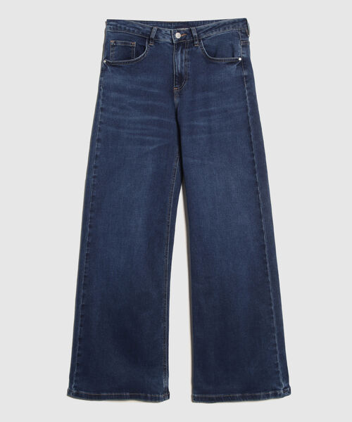 Jeans Wide Leg Tono Oscuro