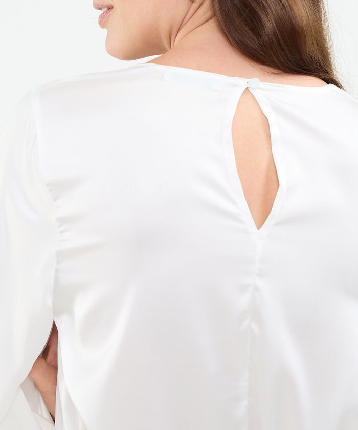 Blusa manga 3/4 bombacha unicolor para mujer