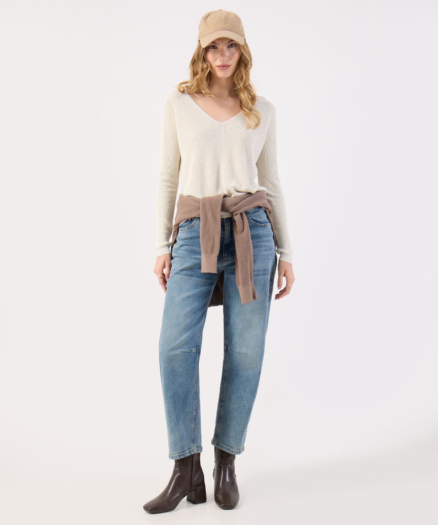 Saco Fino Tejido Cuello V Elegante Para Mujer