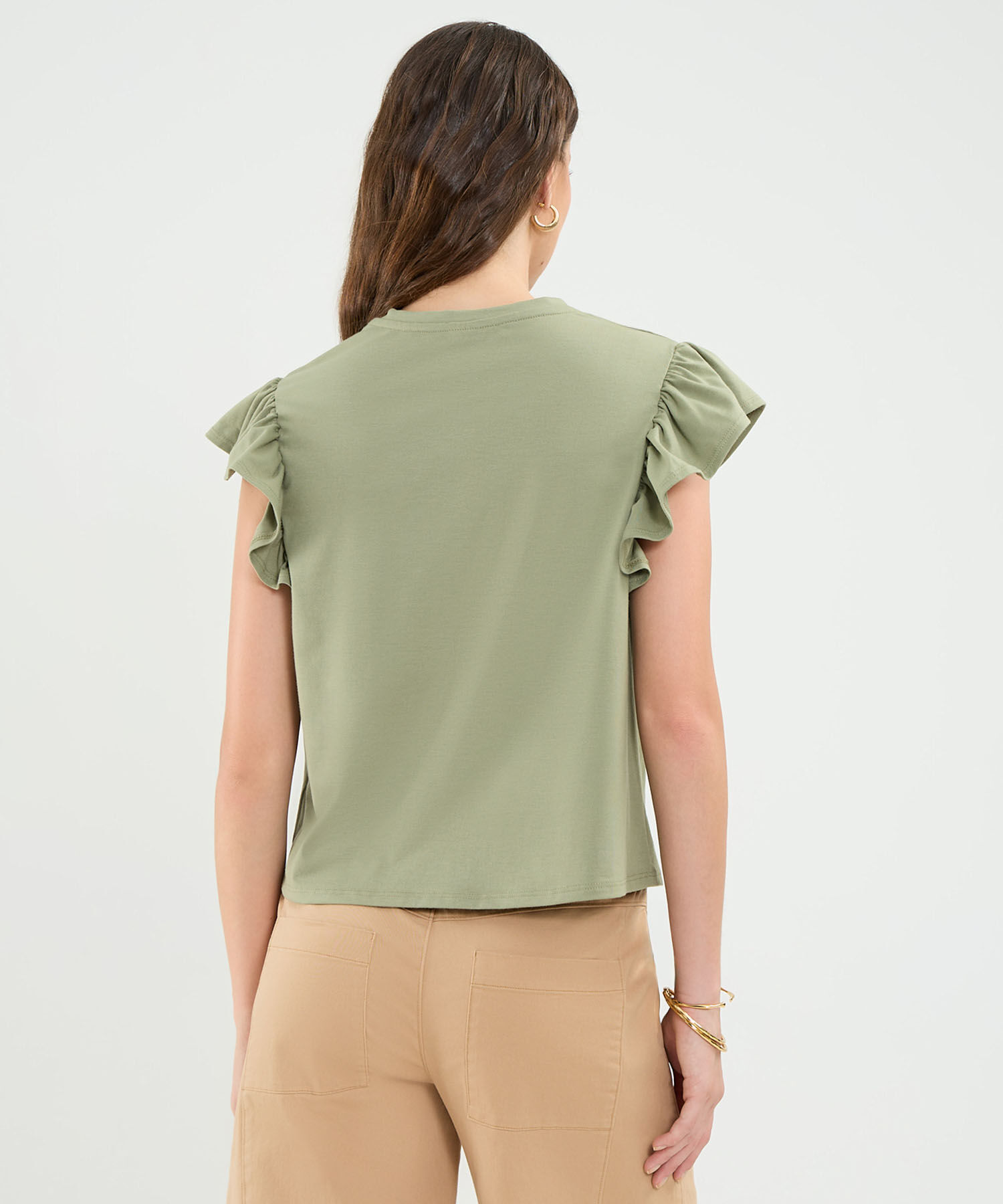 Camiseta Manga Corta Con Boleros Para Mujer