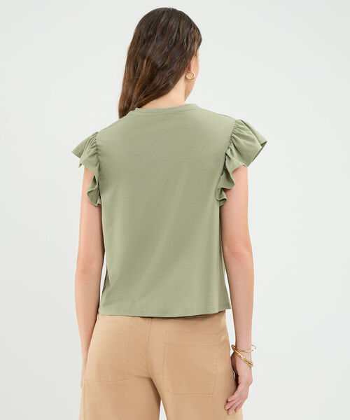 Camiseta Manga Corta Con Boleros Para Mujer