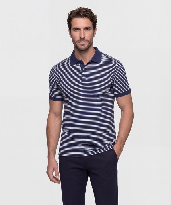 Polo Hombre Manga Corta A Rayas image number null