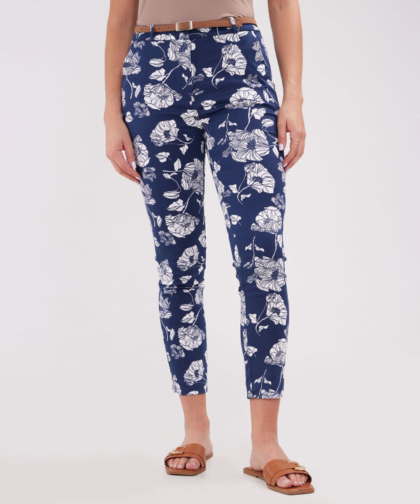 Pantalon Chino Estampado  Con Cinturon image number null