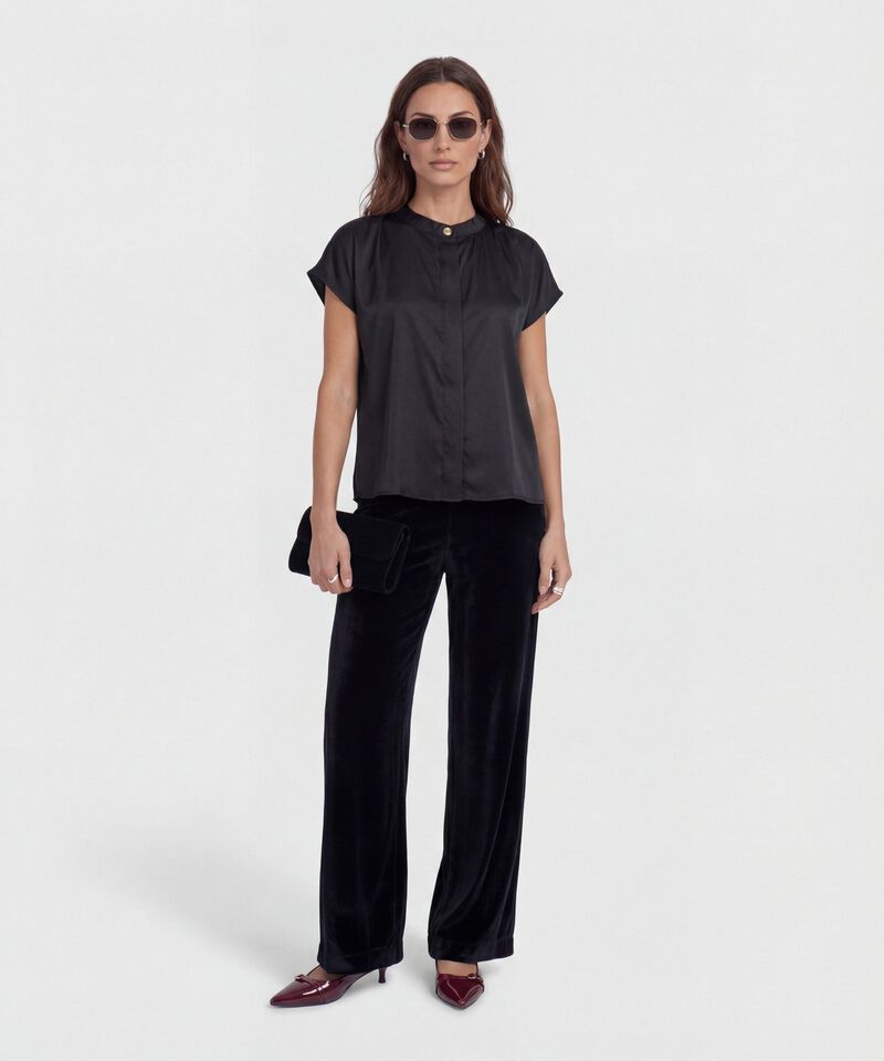 Pantalon Con Textura Unicolor 