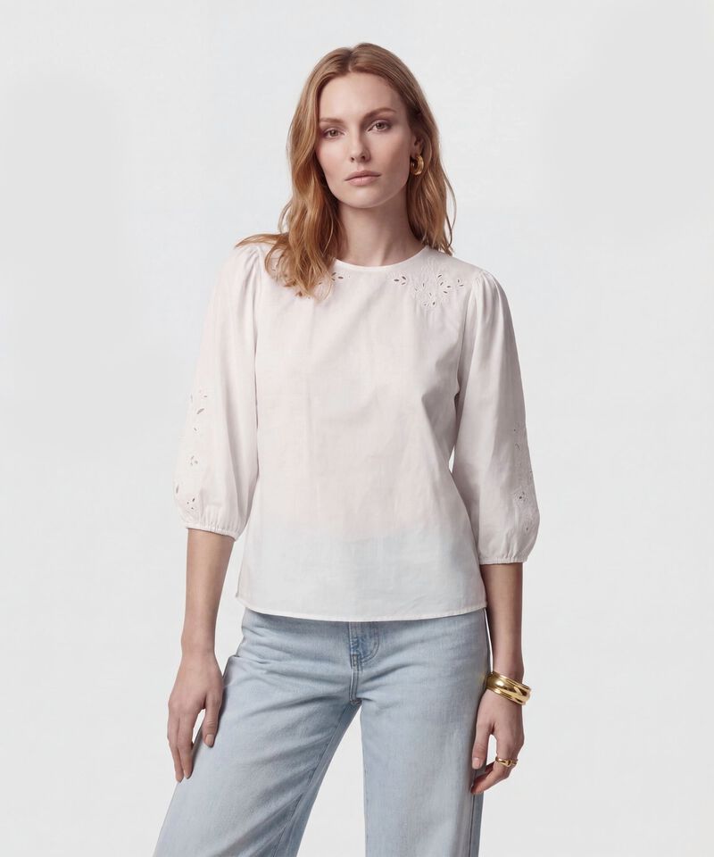 Blusa Manga 3/4 Bordada