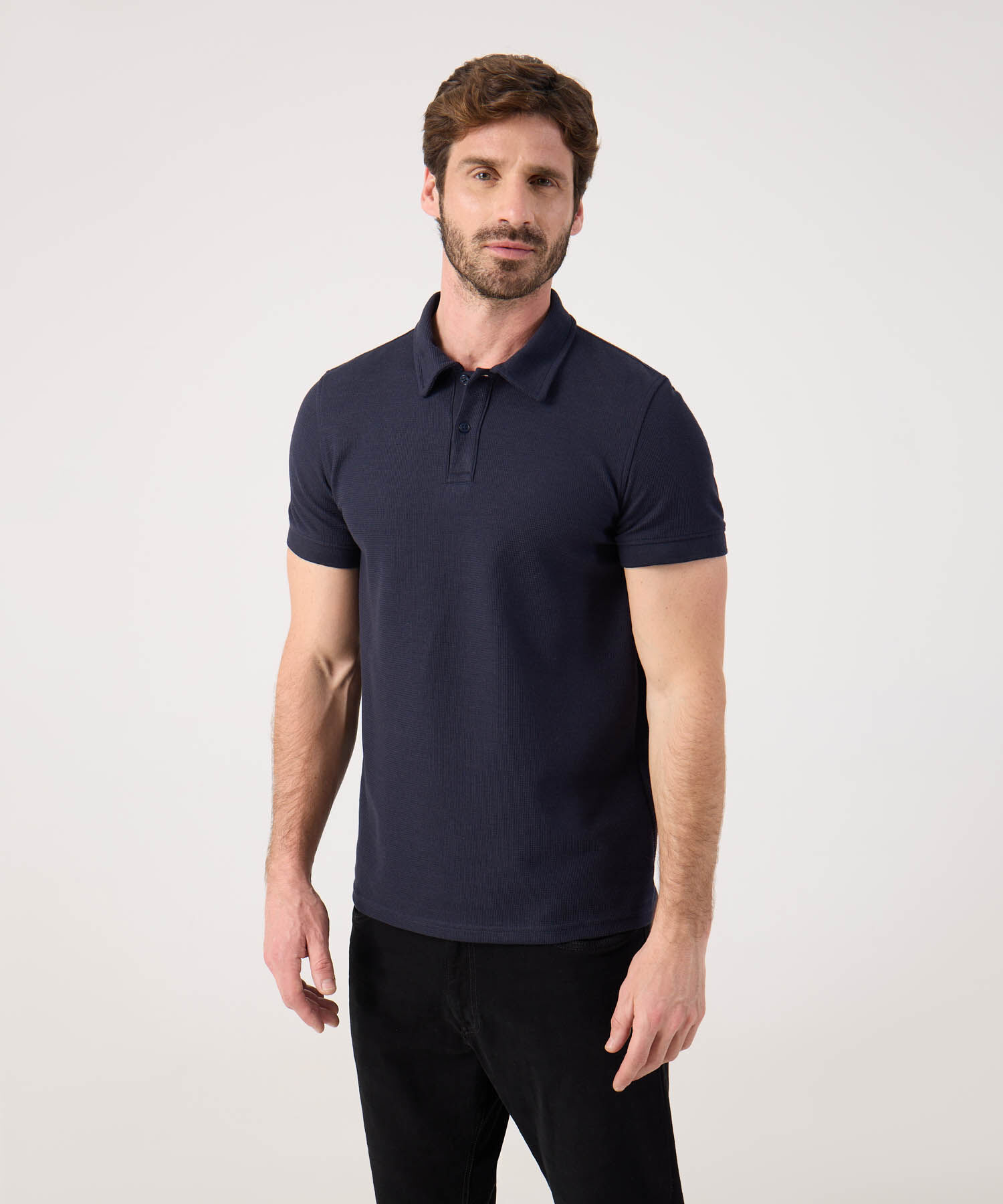 Polo Unicolor Texturizada 