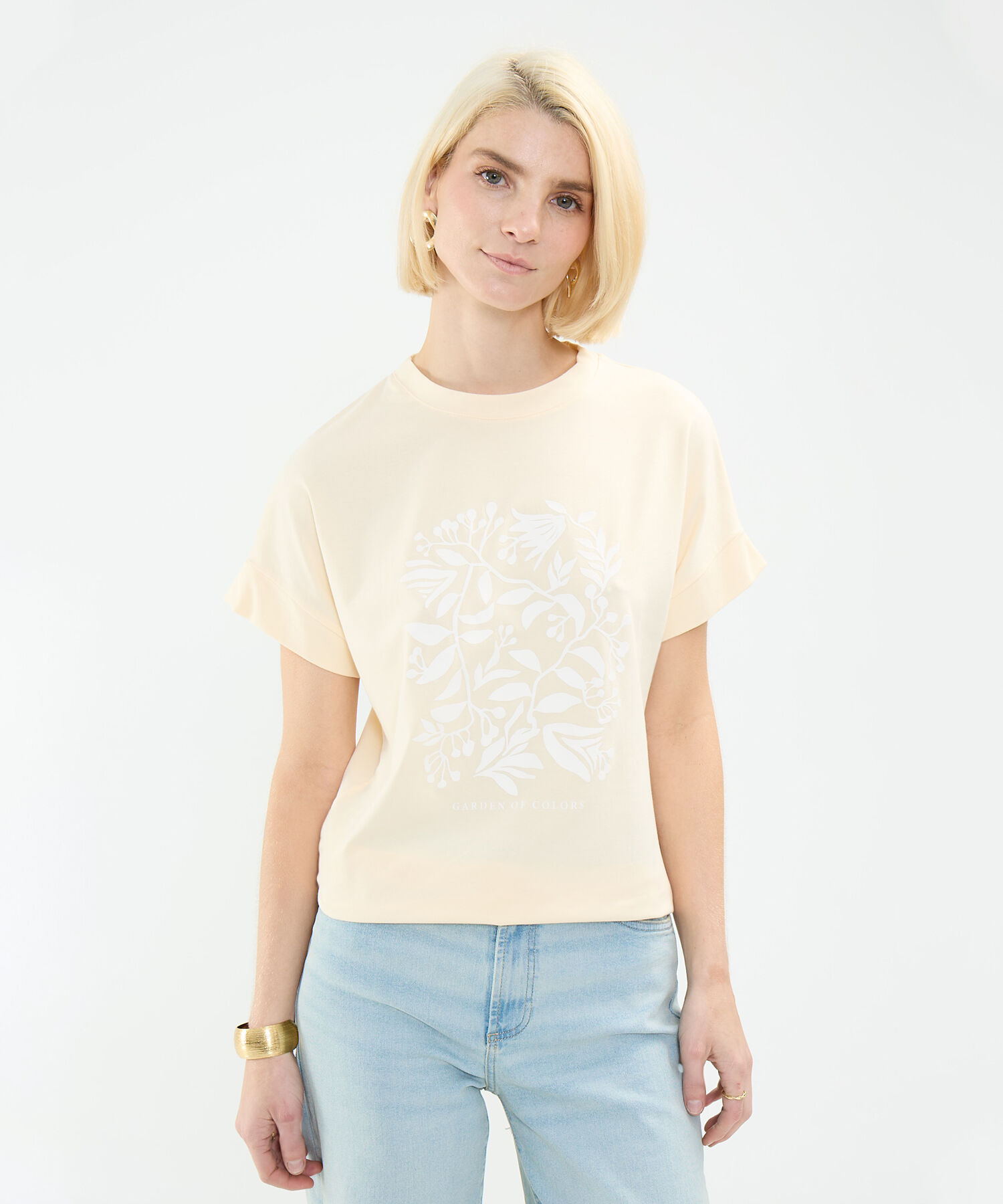 Camiseta Estampado en Relieve