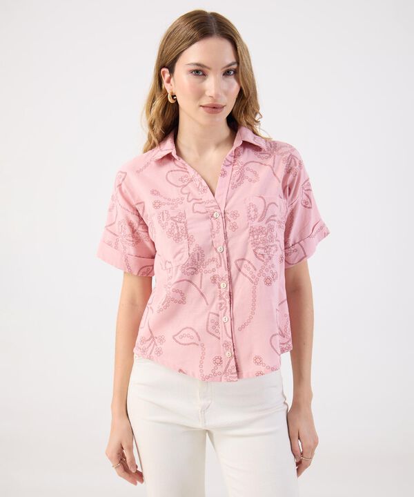 Blusa Rosa con Estampado Delicado image number null