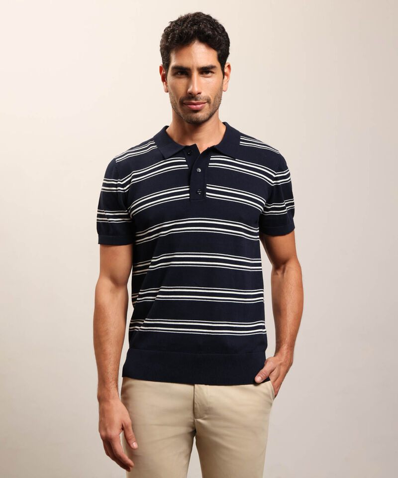 Polo De Punto A Rayas Para Hombre