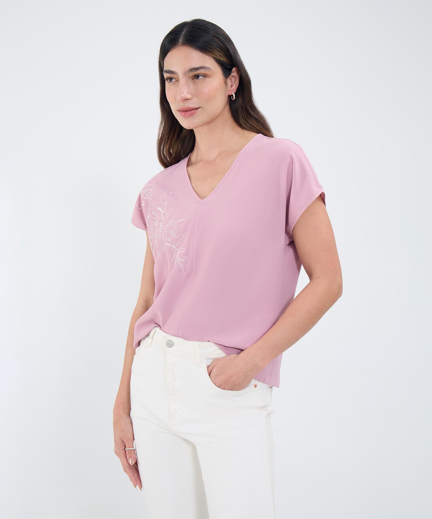 Blusa Manga Corta Texturizada