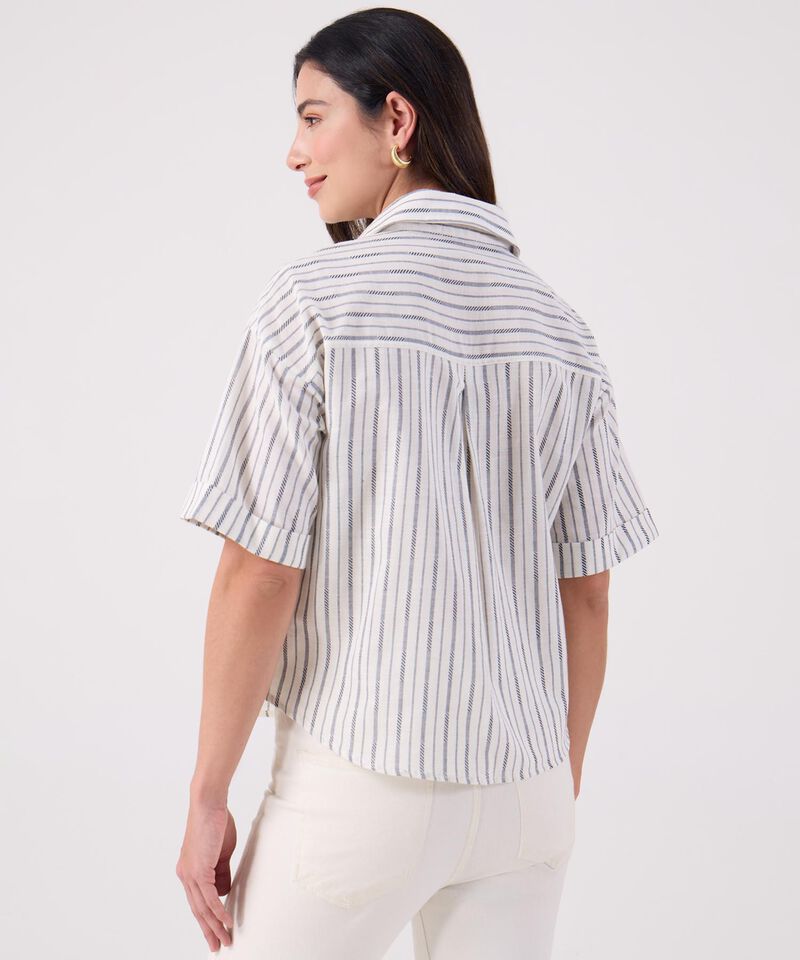 Camisa A Rayas Manga Corta 