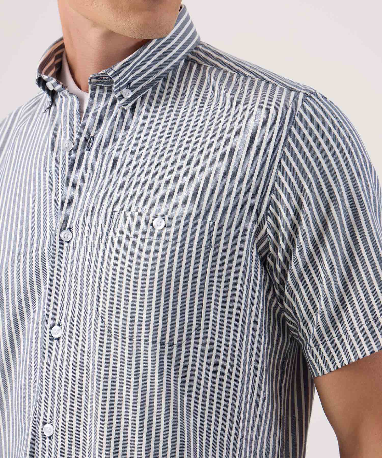 Camisa Manga Corta A Rayas