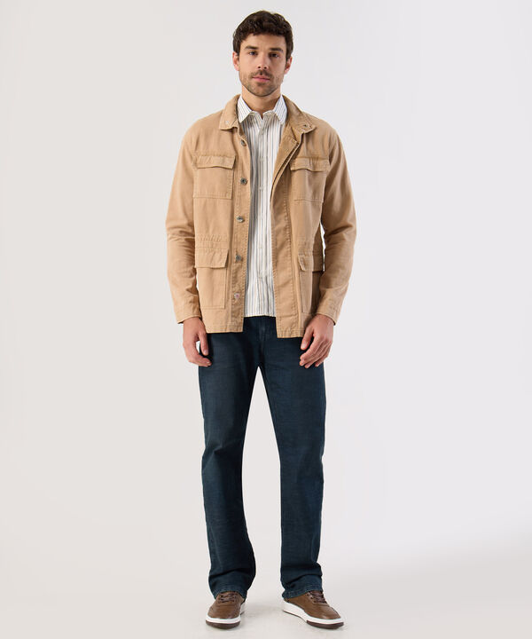 Camisa A Rayas De Corte Recto Para Hombre