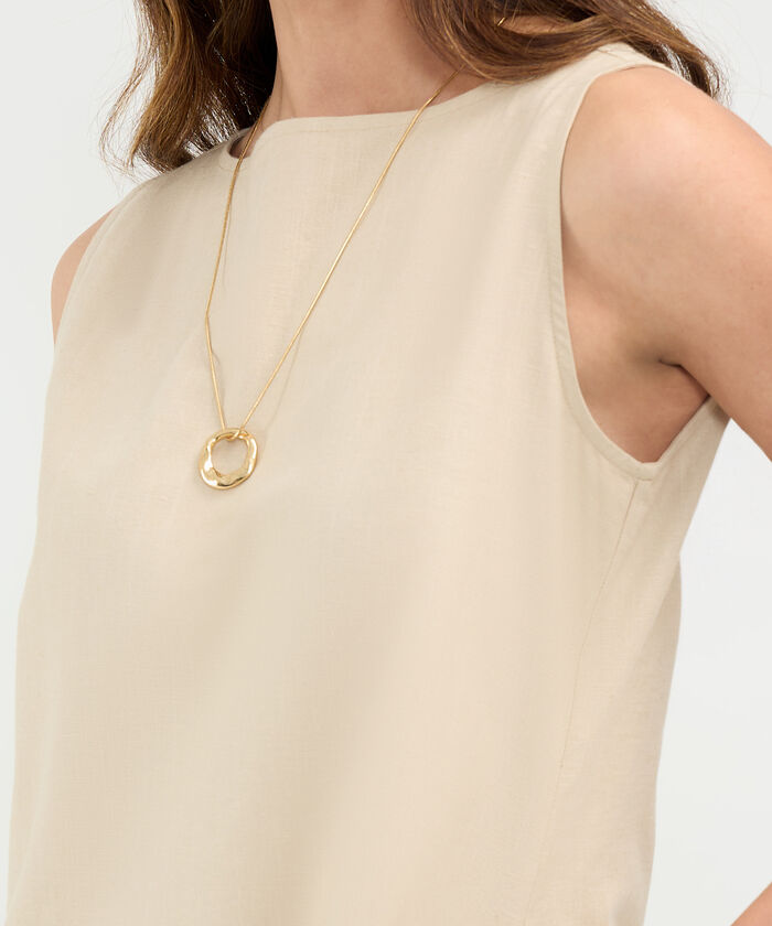 Vestido en Efecto Lino