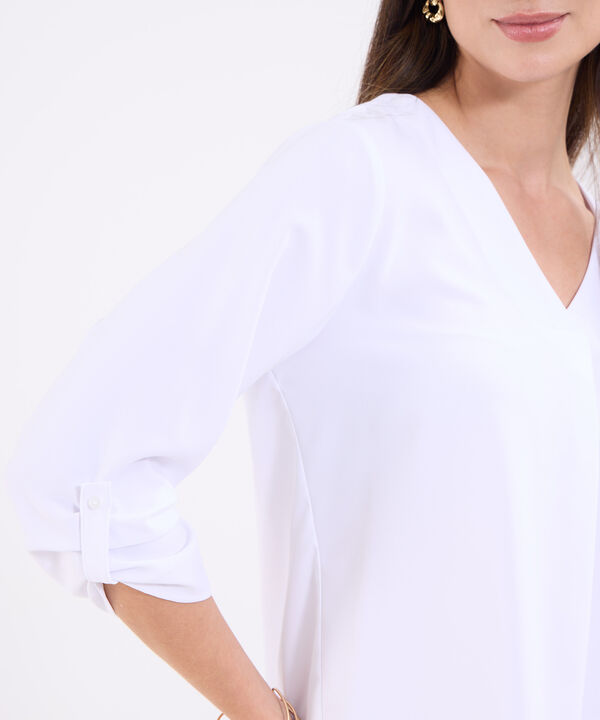 Blusa manga 3/4 unicolor para mujer