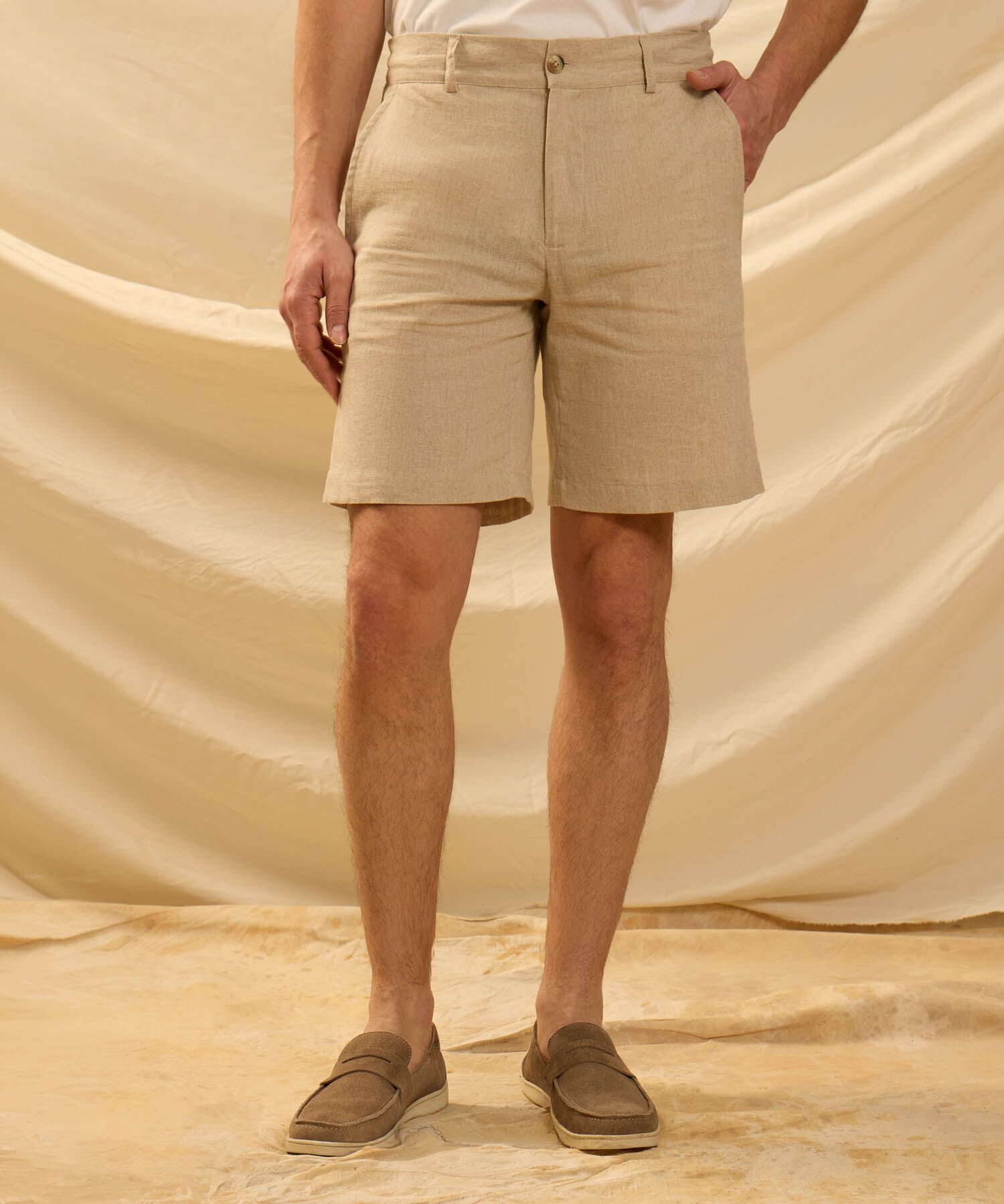 Bermuda de Lino Suave Para Hombre