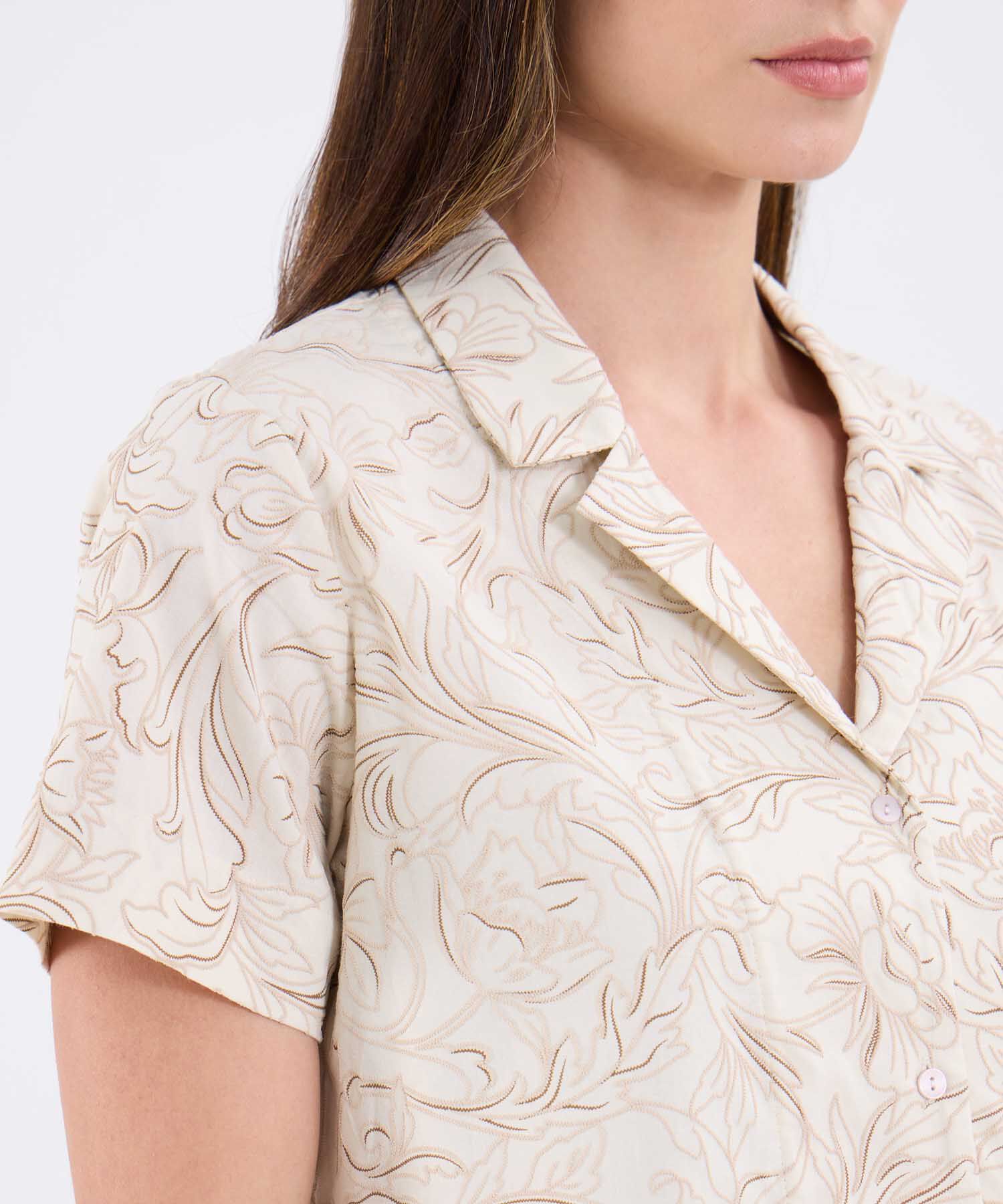 Camisa Estampada Manga Corta