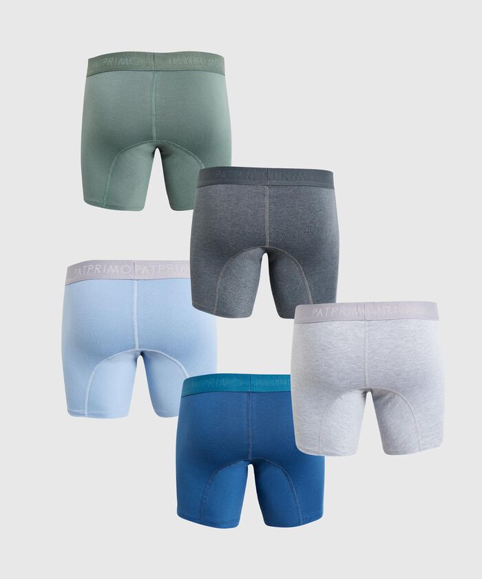 Pack X5 Boxer Medio En Algod&oacute;n Unicolor
