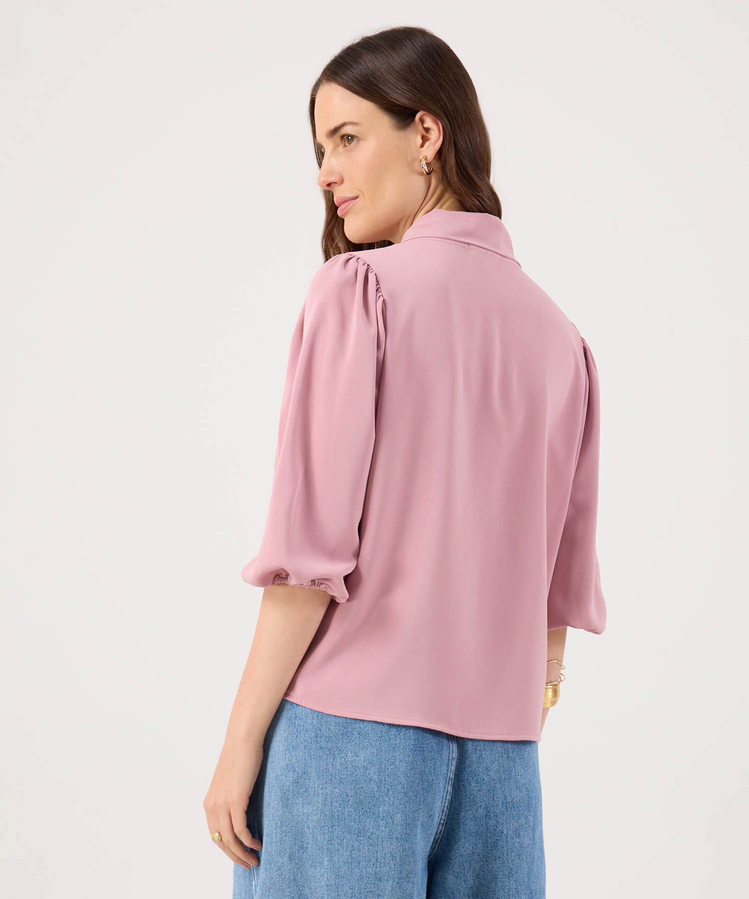 Blusa Manga &frac34; Con Detalle