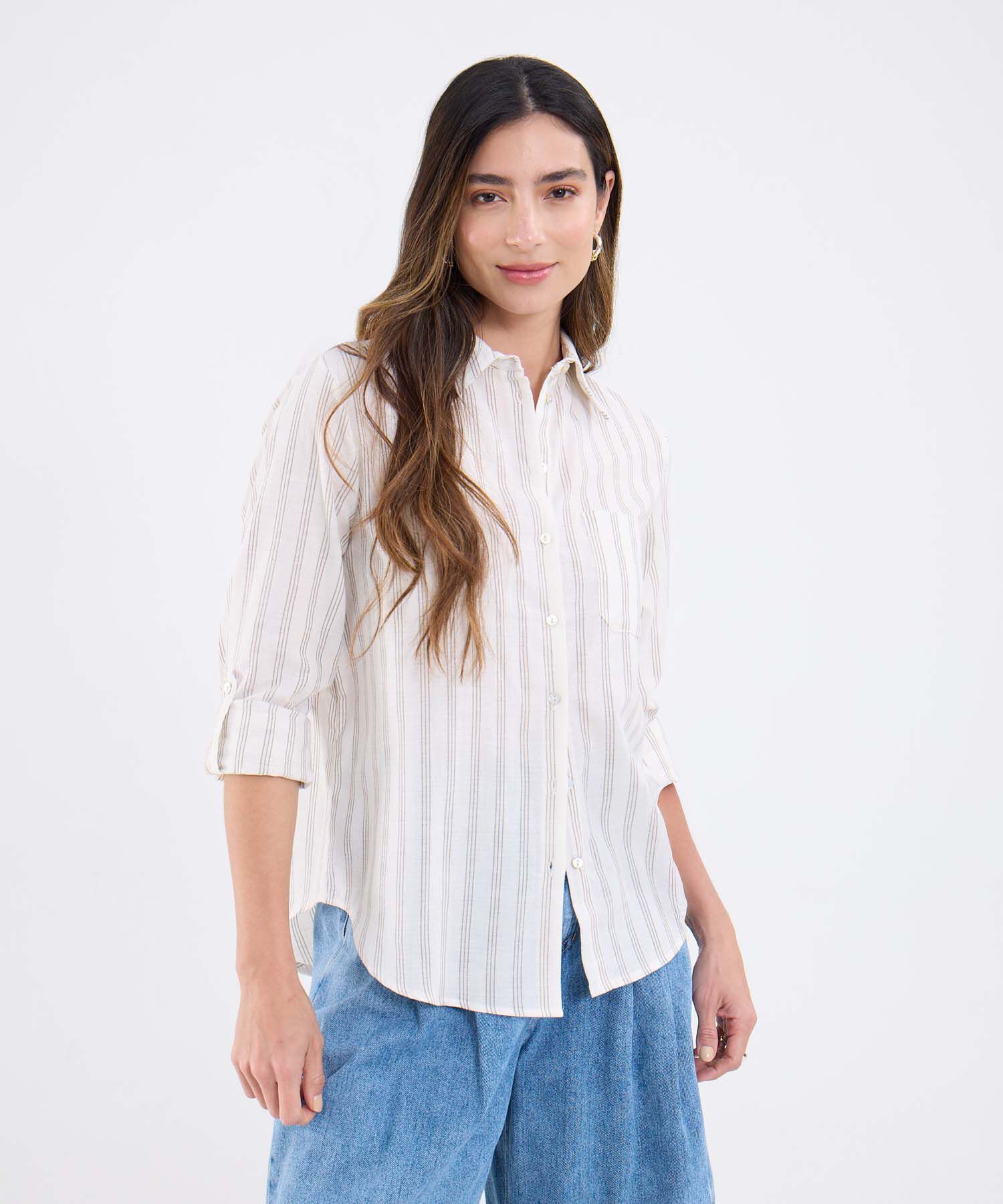 Camisa Manga Larga A Rayas