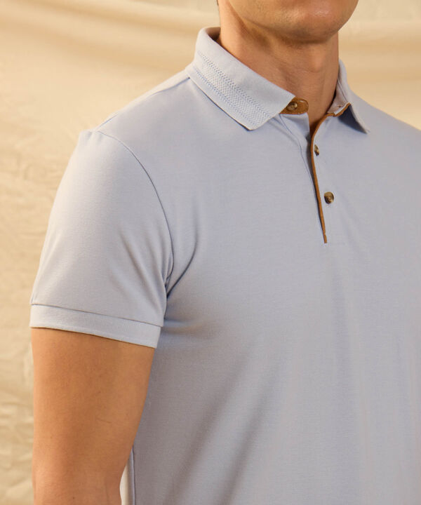 Polo De Botones Contraste Para Hombre